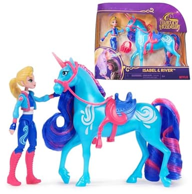 Unicorn Academy - L'Ecole des Licornes - Licorne River + Poupée Isabel - Licorne, Poupée Et Accessoires À Collectionner - Jouets Inspirés De La Série L'Ecole des Licornes - Jouet Enfant 4 Ans et +