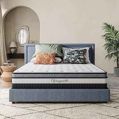 Vesgantti Boxtop Matelas 160x200cm- Épaisseur 30cm -Nova Luxe-Matelas Hybride-Ressorts Ensachés Indépendant en Mousse à Mémoire de Forme- Multicouches Extra Confort 7 Zones