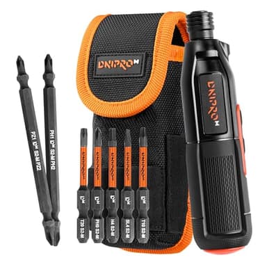 Dnipro-M Tournevis Électrique Sans Fil 3.6V. Mode Automatique 1,2 Nm/Manuel 8 Nm, Lumière LED, Recharge Type-C. Mini Visseuse de Précision avec Punte Incluses – CSD-36X