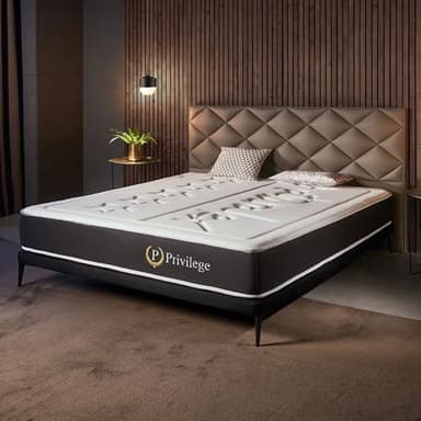 NATURALEX - Matelas Privilege 160x200-25 cm - Mousse Haute Résilience + Mémoire de Forme Premium - Blue Latex - Soutien Mi-Ferme en 7 Zones - Réversible - Respirant - Fabriqué en Europe