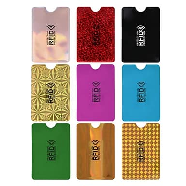 Molain Lot de 9 Porte-Cartes RFID colorés pour Cartes de crédit et Cartes d'identité RFID pour Homme et Femme