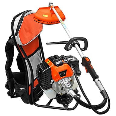 AMC Débroussailleuse à sac à dos avec moteur à souffle multifonction 2 en 1 52 cc 2 temps professionnel avec tête double fil de 2 mm et disque trois dents taille-haie et bord pour bricolage ou
