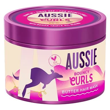 Aussie Bouncy Curls Beurre Masque Cheveux 500ml, Pour Démêler, Nourrir et Hydrater en Profondeur les Cheveux Bouclés et Ondulés