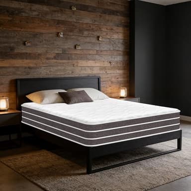 Matelas 140x190 cm, Épaisseur ±30 cm, Hybride de Ressorts Ensachés et Mousse à Mémoire de Forme, Certifié Oeko-Tex, Matelas 2 Personnes, H3 Mi-Ferme, 10 Zones Ergonomique, Hypoallergénique, Durable