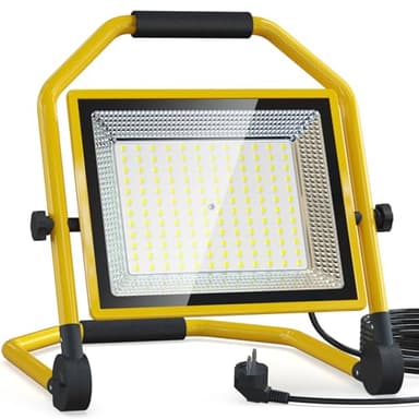 AffyBulb Projecteur de Chantier à LED 16500 Lumens, Câble 16FT, 6500k, étanche, Support Réglable Idéal pour les Ateliers Intérieurs et Extérieurs, les Garages et les Chantiers de Construction (150W)