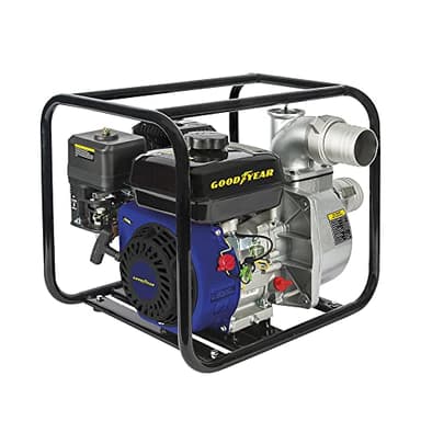 GOODYEAR - Motopompe thermique 54 000L /H Moteur 4T OHV 6.5CV 196Cm3 4800W Innondations Caves Vide Piscines Elévation max 7m