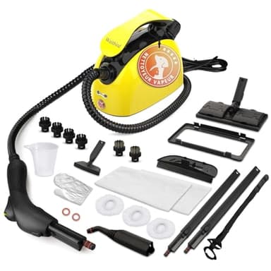 Waitbird Nettoyeur à vapeur, complet avec 21 accessoires, 248 °F haute température, réservoir d'eau de 1,1 l, adapté pour le nettoyage des fours, tapis, canapés, coussins, jouets et sols lisses.