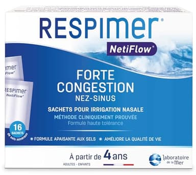 RESPIMER NetiFlow Sachets de sels minéraux pour irrigation nasale boite de 16 sachets