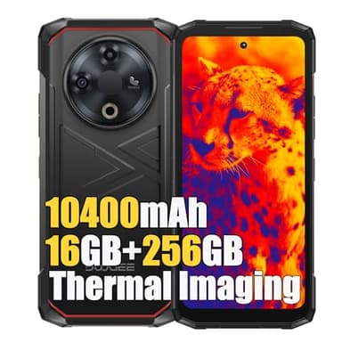 DOOGEE Fire 6 Smartphone Portable Incassable 2025, 16Go+256Go Android 14 Téléphone Débloqué 4G, 50MP + Caméra Thermique, 10400mAh, 6.56" DH+ Smartphone Incassable Etanche, GPS/OTG/3 Card Slot, Noir