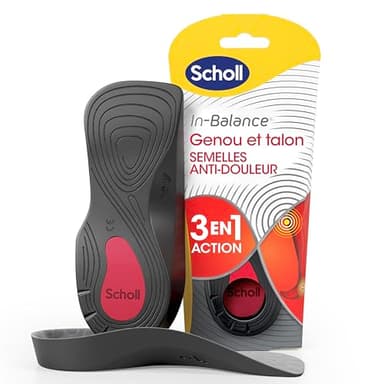 Dr. Scholl's In-Balance Semelles Orthopédiques Homme & Femme pour soulager les Douleurs aux Genoux & Talons - Stabilité du Pied et Absorption des Chocs grâce à son Talon Renforcé, Taille 42.5-45