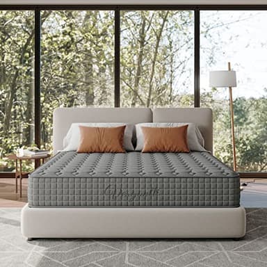 Vesgantti Tight Top Matelas Gris 140x190cm,Épaisseur 25cm,Original Matelas,Technologie Hybrid,Ressorts Ensachés Indépendant en Mousse à Mémoire de Forme,Multicouches Extra Confort 7 Zones,Oeko-tex