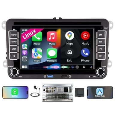 [Démarrage Rapide] Autoradio Linux pour VW Golf 5 6/Polo,Radio VW avec CarPlay & Android Auto sans Fil Intégrés,Écran 7" pour VW Compatible Commandes au Volant d'origine,AM/FM/RDS,Bluetooth,DSP,45Wx4