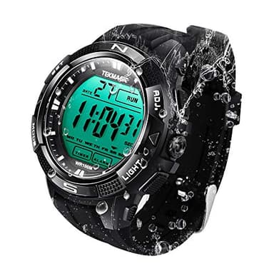 BANGLIN 10 ATM Lumineux Imperméable Plongée sous-Marine Eau Montre avec Chronomètre et Fonctions d'alarme, Soutien Double Fuseau Horaire, Compte à Rebours, Format 12/24 Heures