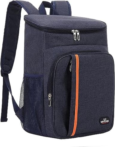 QINGLOU Sac à Dos Glacière Isotherme 25L, Sac de Pique-Nique Sac Isotherme Portable Cooler Backpack Bag, pour Homme Femme au Travail,à l'école,Les Pique-niques,randonnée,Camping (A.Bleu)