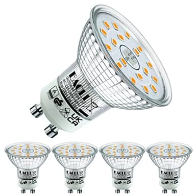 EACLL Ampoule LED GU10 Blanc Chaud 4.9W Équivalent à lampe halogène 70W, Lot de 4, 515 Lumens 2700K Non Dimmable, Éclairag sans Scintillement, Large Faisceau 120° Spot, AC 230V Lampe à Réflecteur