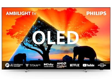 TV OLED Ambilight Philips 65OLED759 164 cm 4K UHD Smart TV 2024 Chrome