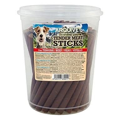 Arquivet, Tender Meat Sticks Boeuf 500 g, Bâtonnets Souples pour Chiens, collations, récompenses, friandises, friandises Canines, nettoie Les Dents et renforce la mâchoire