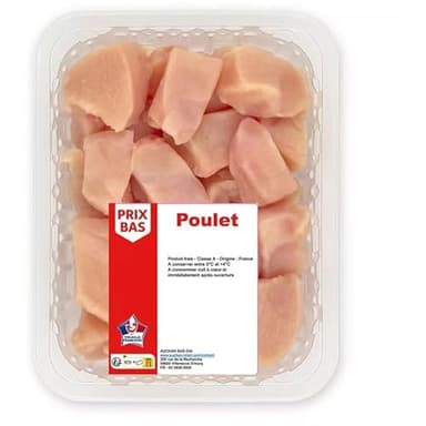 AUCHAN Cubes de filet de poulet 500 g