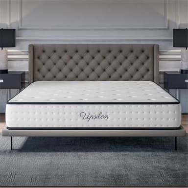 COSMOS - Matelas Upsilon 180x200-24 cm - Accueil Mousse à mémoire de Forme + Blue Latex - Confort Mi-Ferme - 7 Zones - Réversible - Hypoallergénique - Durable - Sommeil Isolé - Fabriqué en Europe