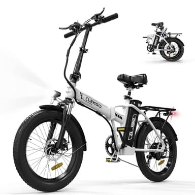 ELEKGO Vélo électrique 20" Gros Pneu 3.0 vélo électrique 36V12Ah Batterie vélo Pliant, 7 Vitesses Transmission vélo de Ville, Moteur 250W VTT pour Adultes