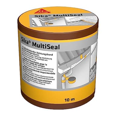 SIKA - Bande d'étanchéité autocollante pour la réparation de toiture/gouttière Multiseal Terre Cuite - Multisupports - Résistant aux UV/Déchirure - Pose facile -Peut-être peint - 150mm x 10m
