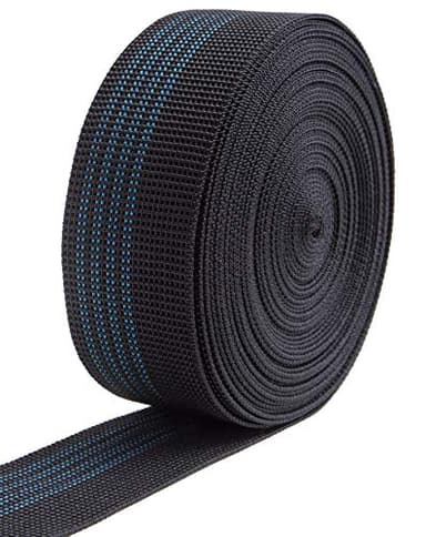 IPEA Sangle Élastique de Canapé, Chaises, Tapisserie, Fauteuil - 10 Mètres de Longueur - Corde de Serrage pour Assise et Dossier - Élastique 40% - Largeur 50 mm - Noir