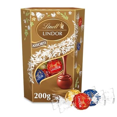 Lindt - Cornet LINDOR - Assortiment de Chocolats au Lait, Noirs et Blancs, Edition de Pâques, 200g