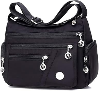 Fueegue Sac à bandoulière pour femme, imperméable, multi-poches, grande capacité, sac à main pour le travail décontracté