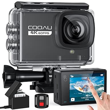 COOAU Nouvelle Action Cam 4K WiFi 24MP Écran Tactile avec Microphone Externe Caméra sous-Marine 40M avec Télécommande Stabilisation EIS Caméra d'action 170° 2 Batteries 1350mAh/Accessoires