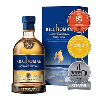 KILCHOMAN - Machir Bay - Single Malt Whisky - 46% Alcool - Origine: Écosse/Islay - Notes de Fruits & Vanille - Whisky Tourbé - 70 cl