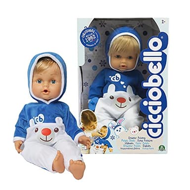 Cicciobello Ours Polaire, poupée Interactive avec Fonction Pleurs et grenouillère d'hiver, Jeux Enfants 2 Ans, Hauteur 42 cm, dorloter et Donner la tétine pour Le Faire arrêter de pleurer