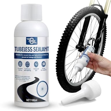 AllisWay Préventif Tubeless, Liquide Anti Crevaison, Liquide Préventif Tubeless Contient du Latex de Fibres, Durable Tubeless Sealant pour Pneus de Vélo VTT, Route, 100ml