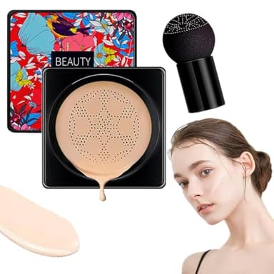 Mushroom Head Air Cushion CC Cream - Fond de Teint Hydratant avec Applicateur Tête de Champignon, BB Cream Couvrance Naturelle Anti-Imperfections, Maquillage Longue Tenue et Waterproof (Naturelle)
