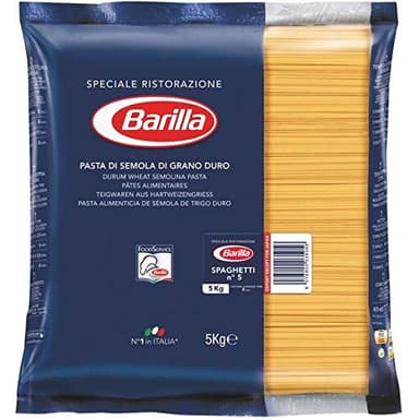 Barilla Spaghetti n. 5, 3 pièces (3 x 5 kg = 15 kg) pâtes à grains durs