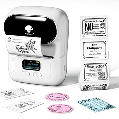 Phomemo M110 Imprimante Etiquette Thermique， Mini éTiqueteuse Bluetooth éTiqueteuse Autocollantes Imprimante Portable Thermique Compatible avec iOS Android pour La Maison, Le Bureau Et Les Petites
