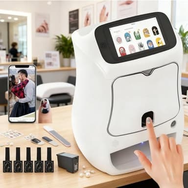 AUTUMFLATGAO Imprimante 3D pour Ongles, Imprimante Ongles Nail Art, Nail Printer Machine, 30s Terminado, Plus De 1000 Photos, Compatible Wi-FI/DIY, pour La Beauté Et Les Soins Personnels