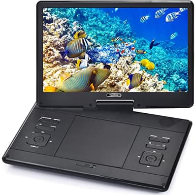 YOOHOO Lecteur DVD portable 16,9'' pour voiture et enfants avec écran, écran HD 14,0"avec batterie, prend en charge le lecteur DVD portable avec batterie rechargeable, lecteur DVD mobile pour enfants