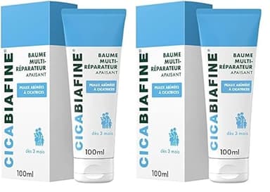 Cicabiafine | Baume Multi-Réparateur Apaisant (tube de 100 ml) – Baume réparateur pour peaux abîmées à cicatrices – Baume apaisant pour améliorer l'apparence des cicatrices (Lot de 2)