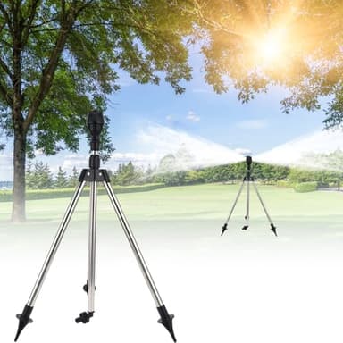 Arroseur à trépied Rotatif 360°, arroseur télescopique 94cm, système Irrigation Rotatif, Pied métallique résistant, portée réglable 6 12m, économique en Eau, pour pelouse Jardin Cour Grande Surface
