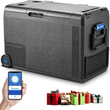 AAOBOSI Glacière Electrique 48L, Glacière à Compresseur -20°C à 20°C, 12V/24V et 100-240V, Robuste Glaciere Electrique pour Voitures, Camions, Véhicules de loisirs, Bateaux, Maisons, Camping et Pêche