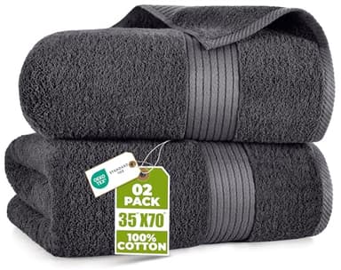 Utopia Towels - Paquet de 2, Draps de Bain Luxueux Jumbo - Serviettes de Bain Extra Large 100% Coton, très absorbante et à séchage Rapide - (90 x 180 CM, Gris)