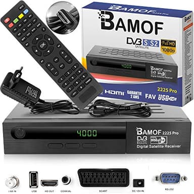 hd-line 2225 Pro Récepteur Satellite numérique (HDTV, DVB-S/DVB-S2, HDMI, péritel, 2 Ports USB, Full HD 1080p) [Préprogrammé pour Astra, Hotbird et Tursat ] + câble HDMI