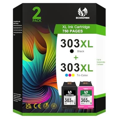 303 Cartouches d'impression Multipack, 303 XL Noir et Couleur Compatible pour HP 303 Cartouches, pour Envy Photo 7134 7830 6232 6230 7130 6220 6234 7100 7155 7800 7834 7855 7864 (Pack de 2)