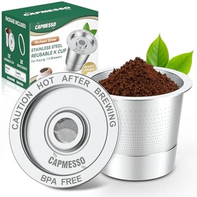 Capsules K réutilisables pour Keurg 1.0 : dosettes de café en acier inoxydable, capsules K rechargeables en métal - Filtres à café universels pour cafetière Keurg 1.0