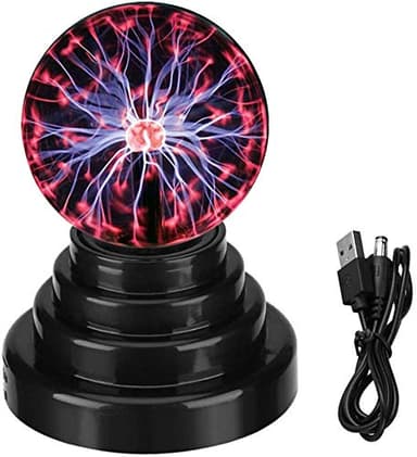 Joy Depot Boule plasma sensible au toucher - USB - Alimentation par batterie - Sphère magique - Décoration de maison ou de bureau - Lumière d'ambiance, 000115