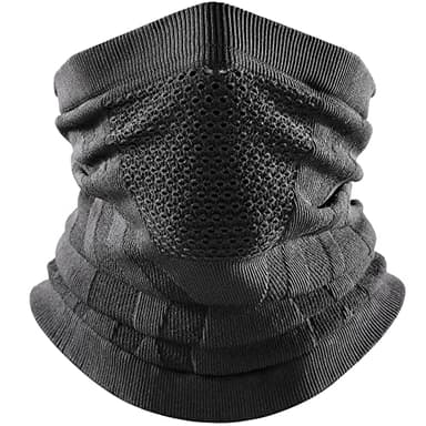 WTACTFUL 1Pcs Cache Cou Moto, Respirant Cache Col Homme Hiver Tour de Cou Chaud Temps Froid Cache Cou Cagoule de ski Coupe-Vent Pour Course à pied, Snowboard, Vélo Tout Noir