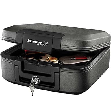 Master Lock Coffre fort anti feu et étanche à clef, triple protection - vol, incendie et inondation, 7.8L, 16.8 x 39.1 x 36.3 cm