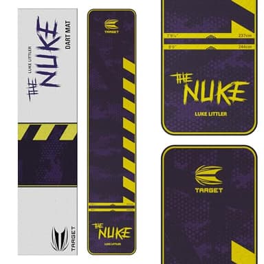 Target Darts Luke Littler Tapis de fléchettes The Nuke Darts | Tapis de fléchettes avec Pointe Souple et Pointe en Acier Distance de Ligne de Projection | Tapis antidérapant pour la Protection du Sol