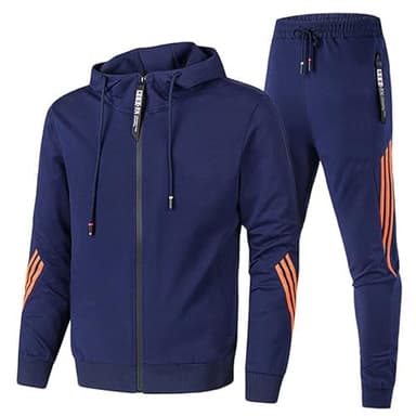 HICKMONBER Hommes Jogging Survêtement Sport Costume,DéContracté Hooded Survetement Sport Ensemble,Pas Cher S-3XL