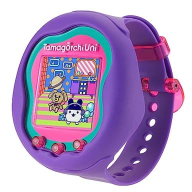 Bandai Tamagotchi Uni Tamagotchi connecté avec Bracelet Montre - Animal de Compagnie virtuel - Modèle Violet - 43352 NT43352